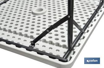 Table de traiteur pliante carrée portable | Couleur blanche de 88 cm de côté | Table multi-usages - Cofan