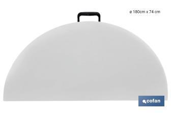 Mesa redonda dobrável de cor branca | Peso máximo: 150 kg | Adequada para 10 pessoas | Dimensões: Ø180 x 74 cm  - Cofan