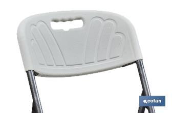 Chaise haute pliante de couleur blanche | Appropriée pour l'intérieur et l'extérieur | Dimensions : 77 x 44 x 109 cm  - Cofan