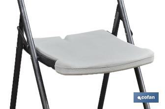 Chaise haute pliante de couleur blanche | Appropriée pour l'intérieur et l'extérieur | Dimensions : 77 x 44 x 109 cm  - Cofan
