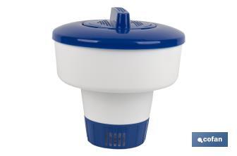 Dosificador de cloro flotante para piscinas en pastillas de 100 o 200 g - Cofan