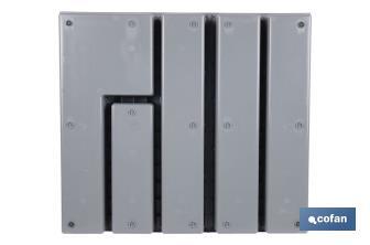 Organizador de cubiertos con separadores para cajón | Cubertero con 11 compartimentos y separadores modulares | Color: gris | Material: polipropileno - Cofan