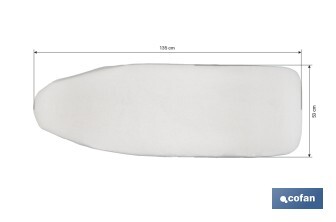Funda acolchada para tabla de planchar | Color: gris metalizado | Material: 100 % algodón | Refleja el vapor | Disponible en dos medidas diferentes - Cofan