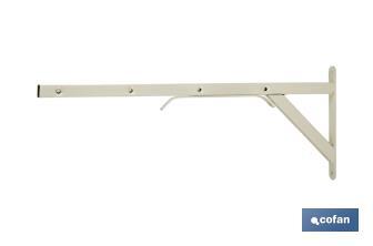 Étendoir mural en forme d'équerre de couleur blanche | Dimensions : 50 x 20 cm  - Cofan