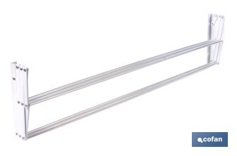Tendedero de pared extensible en aluminio pulido | Medida: 100 cm | 5 Varillas con 5 metros de área de tendido | Ideal para Interiores y Exteriores - Cofan
