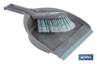 Balayette avec pelle à poussière | Bord en caoutchouc | Convient pour la maison, la voiture, le bureau | Disponible en plusieurs couleurs - Cofan