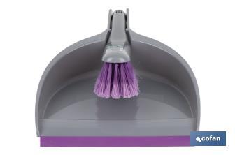 Balayette avec pelle à poussière | Bord en caoutchouc | Convient pour la maison, la voiture, le bureau | Disponible en plusieurs couleurs - Cofan