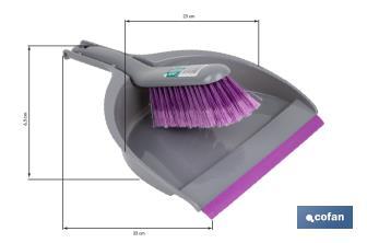 Balayette avec pelle à poussière | Bord en caoutchouc | Convient pour la maison, la voiture, le bureau | Disponible en plusieurs couleurs - Cofan