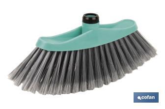 Tête de balai | Bloc en polypropylène | Fibres en PVC | Couleur : turquoise et gris | Dimensions : 34 x 8 x 15 cm - Cofan
