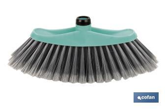 Tête de balai | Bloc en polypropylène | Fibres en PVC | Couleur : turquoise et gris | Dimensions : 34 x 8 x 15 cm - Cofan