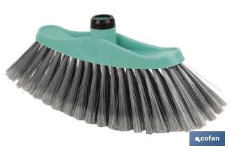 Tête de balai | Bloc en polypropylène | Fibres en PVC | Couleur : turquoise et gris | Dimensions : 34 x 8 x 15 cm - Cofan