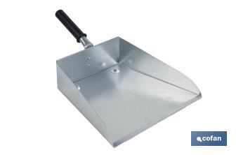 Pelle à poussière métallique avec manche court | Matériau : tôle galvanisée | Hauteur totale de 7 cm - Cofan
