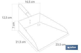 Recogedor metálico con mango corto | Material: chapa galvanizada | Altura total de 7 cm - Cofan
