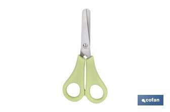 Tijeras escolares con punta redonda | Inlcuye escala de medición | Ideal para niños y tareas escolares | Longitud: 13,3 cm - Cofan
