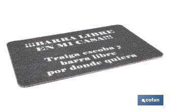 Paillasson d'entrée "Barra libre" | Approprié pour l'intérieur et l'extérieur | Matériau résistant | Base antidérapante | Dimensions : 40 x 60 cm - Cofan