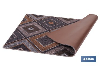 Felpudo de entrada con diseño abstracto de rombos | Material resistente | Base antideslizante | Adecuado para interior y exterior | Medidas: 50 x 70 cm - Cofan