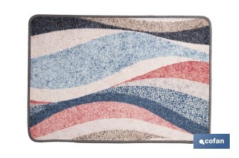 Felpudo entrada casa | Adecuado para interior y exterior | Material resistente | Antideslizante | Diseño con líneas abstractas | Medidas: 50 x 70 cm - Cofan