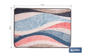 Felpudo entrada casa | Adecuado para interior y exterior | Material resistente | Antideslizante | Diseño con líneas abstractas | Medidas: 50 x 70 cm - Cofan