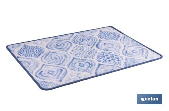 Felpudo entrada casa | Adecuado para interior y exterior | Material resistente | Antideslizante | Diseño con estampado geométrico abstracto | Medidas: 50 x 70 cm - Cofan