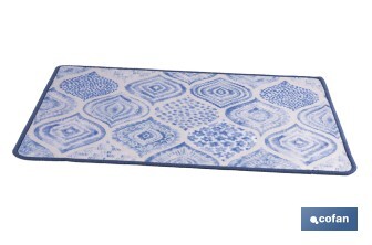 Felpudo entrada casa | Adecuado para interior y exterior | Material resistente | Antideslizante | Diseño con estampado geométrico abstracto | Medidas: 50 x 70 cm - Cofan