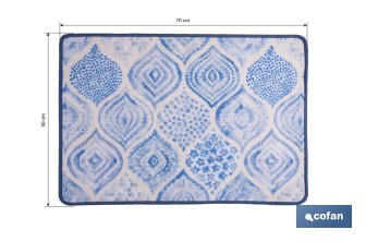 Felpudo entrada casa | Adecuado para interior y exterior | Material resistente | Antideslizante | Diseño con estampado geométrico abstracto | Medidas: 50 x 70 cm - Cofan