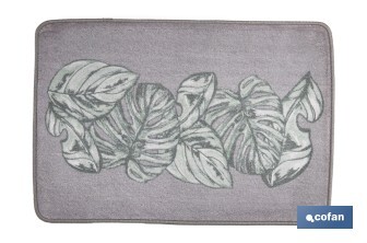 Felpudo entrada casa | Adecuado para interior y exterior | Material resistente | Antideslizante | Diseño con hojas de monstera | Medidas: 50 x 70 cm - Cofan