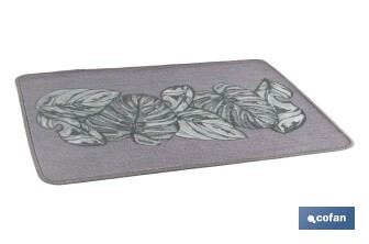 Felpudo entrada casa | Adecuado para interior y exterior | Material resistente | Antideslizante | Diseño con hojas de monstera | Medidas: 50 x 70 cm - Cofan