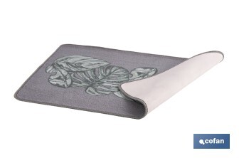 Felpudo entrada casa | Adecuado para interior y exterior | Material resistente | Antideslizante | Diseño con hojas de monstera | Medidas: 50 x 70 cm - Cofan