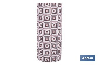 Rollo de alfombra vinílica para interior | Diseño de cuadros crochet | Impermeable y de fácil limpieza - Cofan