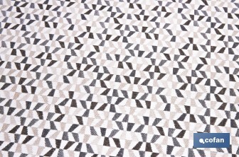 Rollo de alfombra vinílica para interior | Diseño de mosaicos gris, blanco y beige | Impermeable y de fácil limpieza - Cofan