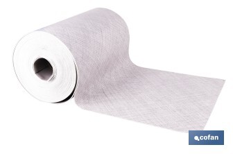 Rollo de alfombra vinílica semirrígida de impresión digital | Estampado jaspeado en gris claro | Resistente para suelos interiores y exteriores cubiertos - Cofan