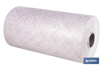 Rollo de alfombra vinílica semirrígida de impresión digital | Estampado jaspeado en gris claro | Resistente para suelos interiores y exteriores cubiertos - Cofan