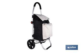 Carro de la compra plegable con 2 ruedas | Chasis de aluminio | Bolsa de 43 litros | Bolsillo para congelados | Disponible en varios colores - Cofan