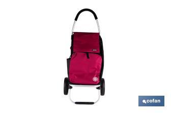 Carro de la compra plegable con 2 ruedas | Chasis de aluminio | Bolsa de 43 litros | Bolsillo para congelados | Disponible en varios colores - Cofan