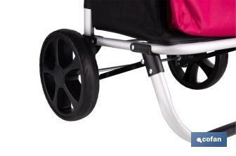 Carro de la compra plegable con 2 ruedas | Chasis de aluminio | Bolsa de 43 litros | Bolsillo para congelados | Disponible en varios colores - Cofan