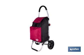 Carro de la compra plegable con 2 ruedas | Chasis de aluminio | Bolsa de 43 litros | Bolsillo para congelados | Disponible en varios colores - Cofan