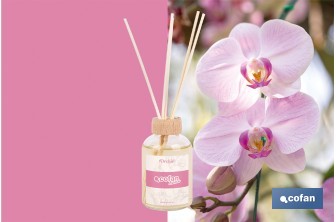 Ambientador de varillas | Aroma a orquídea | Difusor con varillas de ratán - Cofan