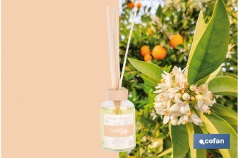 Ambientador de varillas | Aroma a azahar | Difusor con varillas de ratán - Cofan