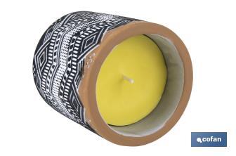 Velas Aromáticas de Citronela con aroma cítrico en recipiente decorativo | Duración de 35 horas - Cofan