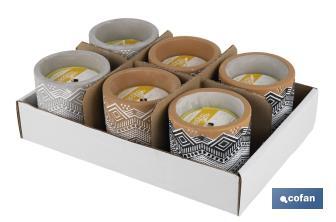 Velas Aromáticas de Citronela con aroma cítrico en recipiente decorativo | Duración de 35 horas - Cofan