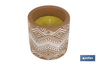 Velas Aromáticas de Citronela con aroma cítrico en recipiente decorativo | Duración de 35 horas - Cofan
