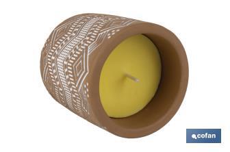 Velas Aromáticas de Citronela con aroma cítrico en recipiente decorativo | Duración de 35 horas - Cofan