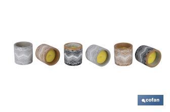 Velas Aromáticas de Citronela con aroma cítrico en recipiente decorativo | Duración de 35 horas - Cofan