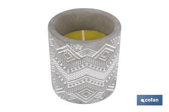 Velas Aromáticas de Citronela con aroma cítrico en recipiente decorativo | Duración de 35 horas - Cofan