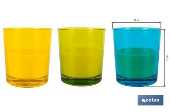 Velas Aromáticas de Citronela en Vasos de Colores | Protección Duradera durante 30 horas - Cofan
