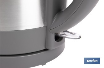 Hervidor eléctrico de agua con base inalámbrica y giratoria 360° | Capacidad de 1,7 litros | Potencia: 2200 W | Acabado en acero inoxidable | Con controlador Strix - Cofan