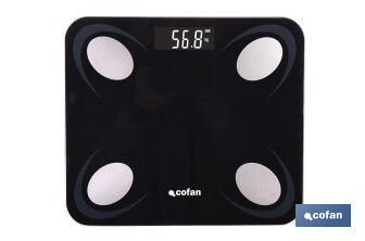 Báscula de baño digital inteligente | Análisis corporal completo | Báscula con Bluetooth y aplicación móvil | Carga USB - Cofan