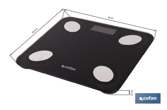 Báscula de baño digital inteligente | Análisis corporal completo | Báscula con Bluetooth y aplicación móvil | Carga USB - Cofan