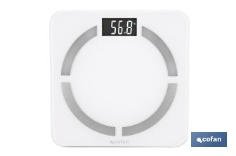 Báscula de baño digital inteligente | Análisis corporal completo | Báscula con Bluetooth y aplicación móvil | Pilas incluidas - Cofan
