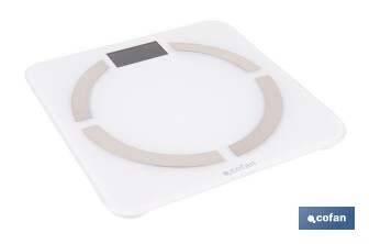 Báscula de baño digital inteligente | Análisis corporal completo | Báscula con Bluetooth y aplicación móvil | Pilas incluidas - Cofan